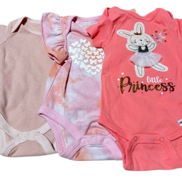Baby Girl Bundle 0-3 months Jumpsuits Onesies baby sack sleeper and bows pink - Picture 8 of 9